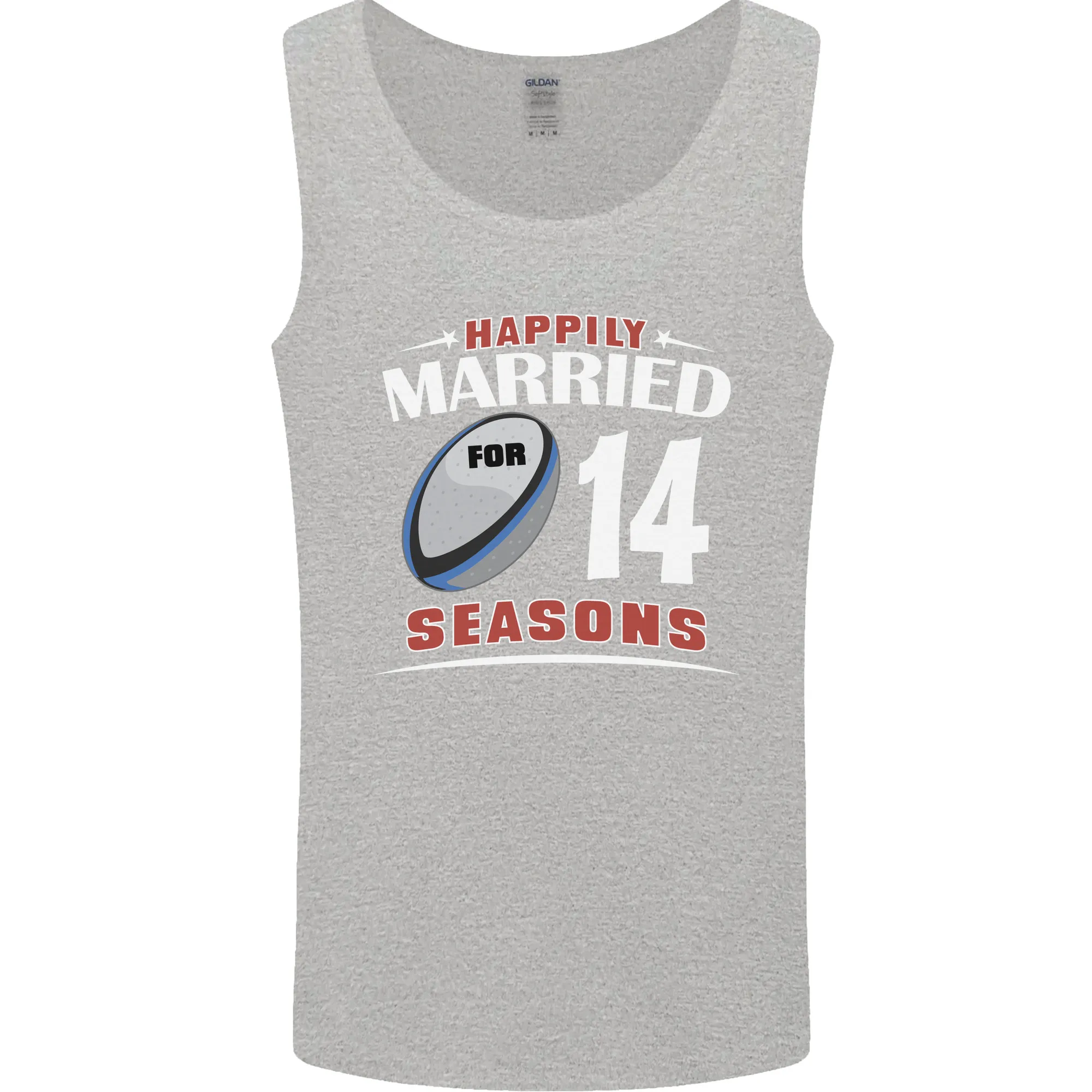 14 Year Wedding Anniversary 14th Rugby Mens Vest Tank Top