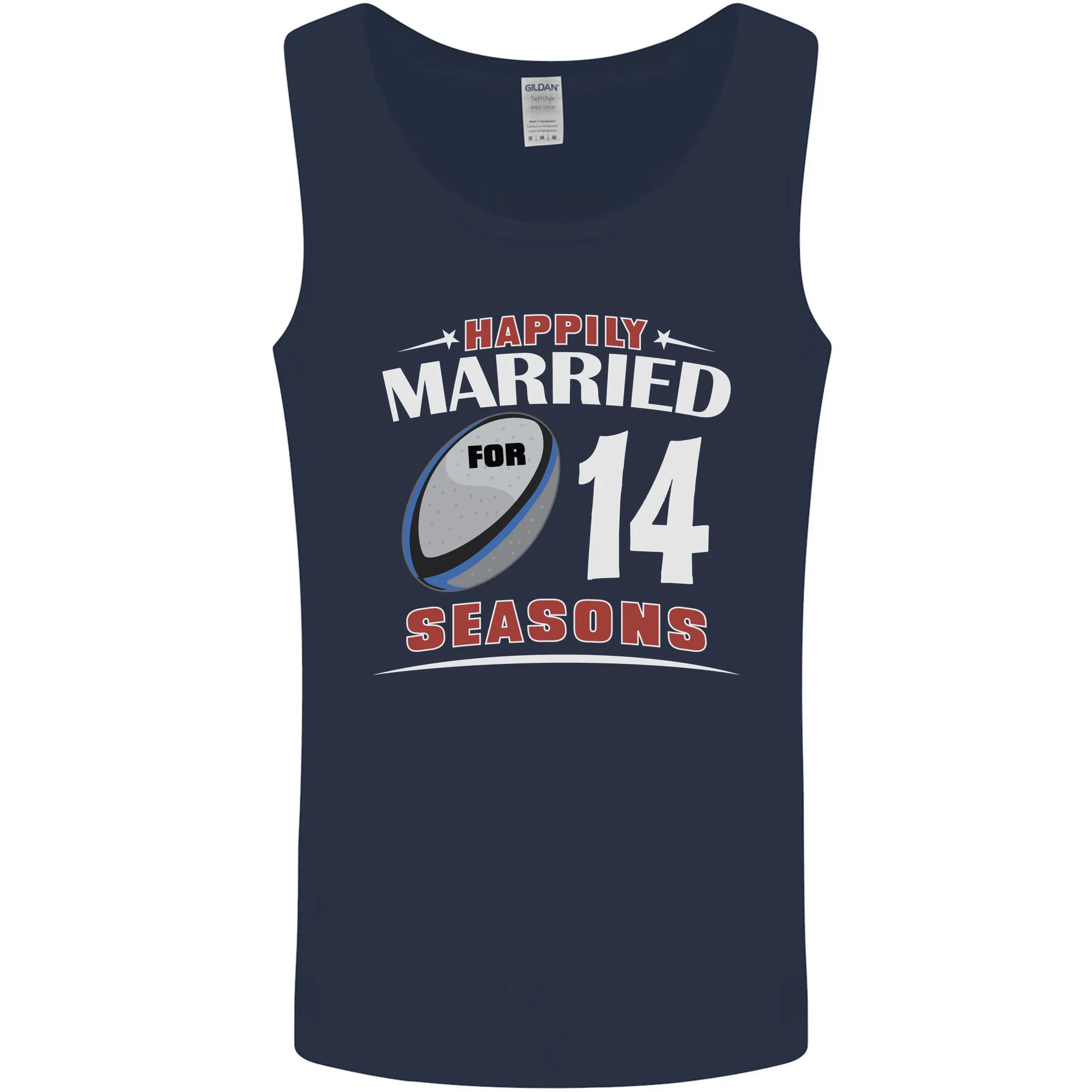 14 Year Wedding Anniversary 14th Rugby Mens Vest Tank Top