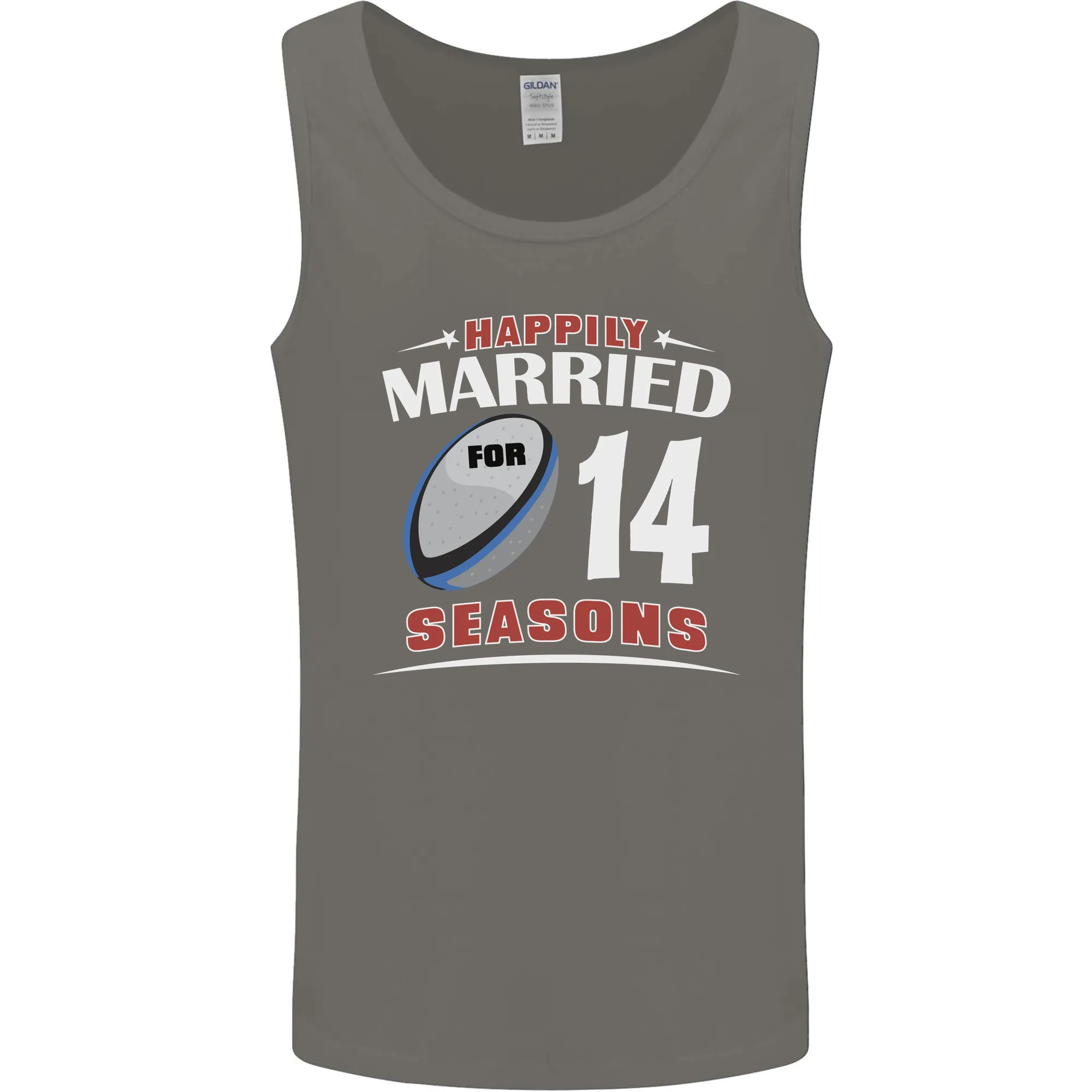 14 Year Wedding Anniversary 14th Rugby Mens Vest Tank Top