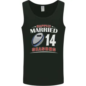 14 Year Wedding Anniversary 14th Rugby Mens Vest Tank Top