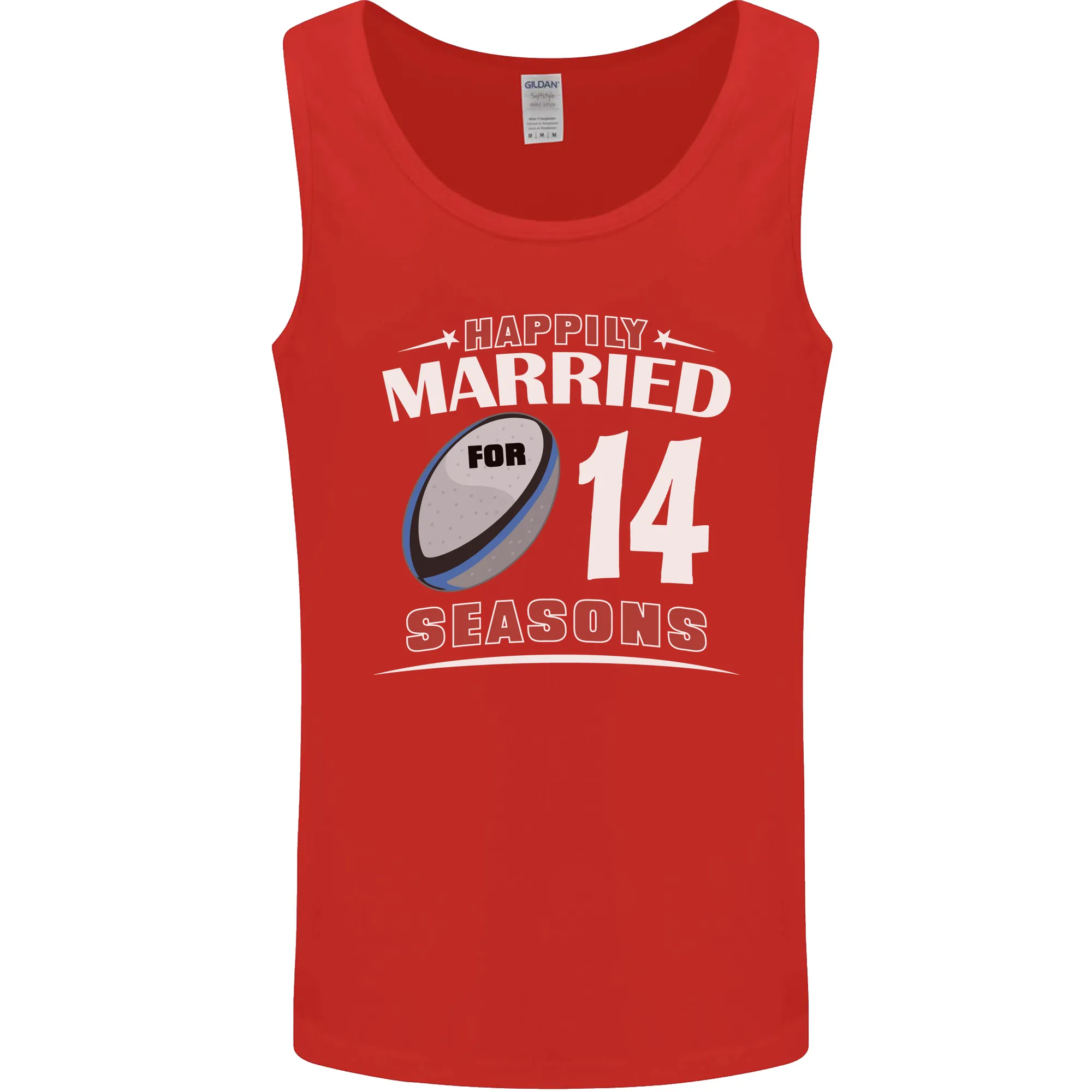 14 Year Wedding Anniversary 14th Rugby Mens Vest Tank Top