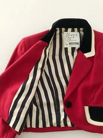 1990s MOSCHINO RED MILITARY BLAZER