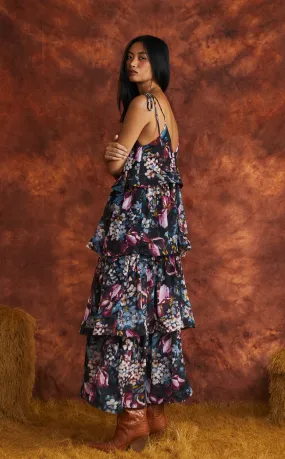 ACAPULCO MAXI DRESS - BLACK FLORAL