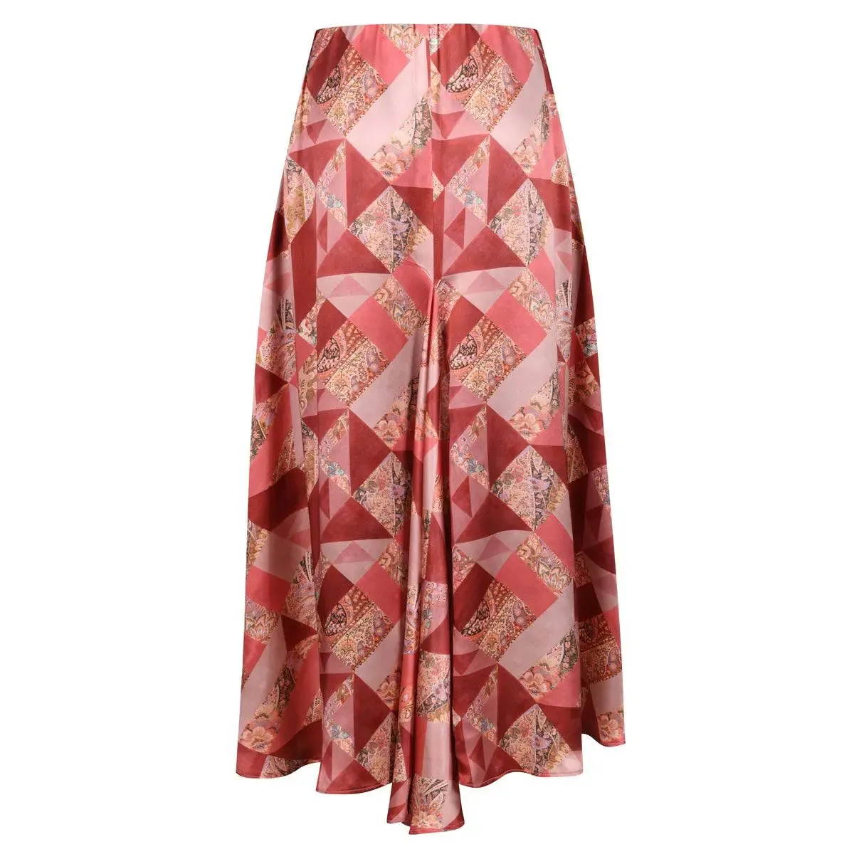 AHB Atelier Women's Liberty Silk Eastern Patchwork Maxi Godet Skirt