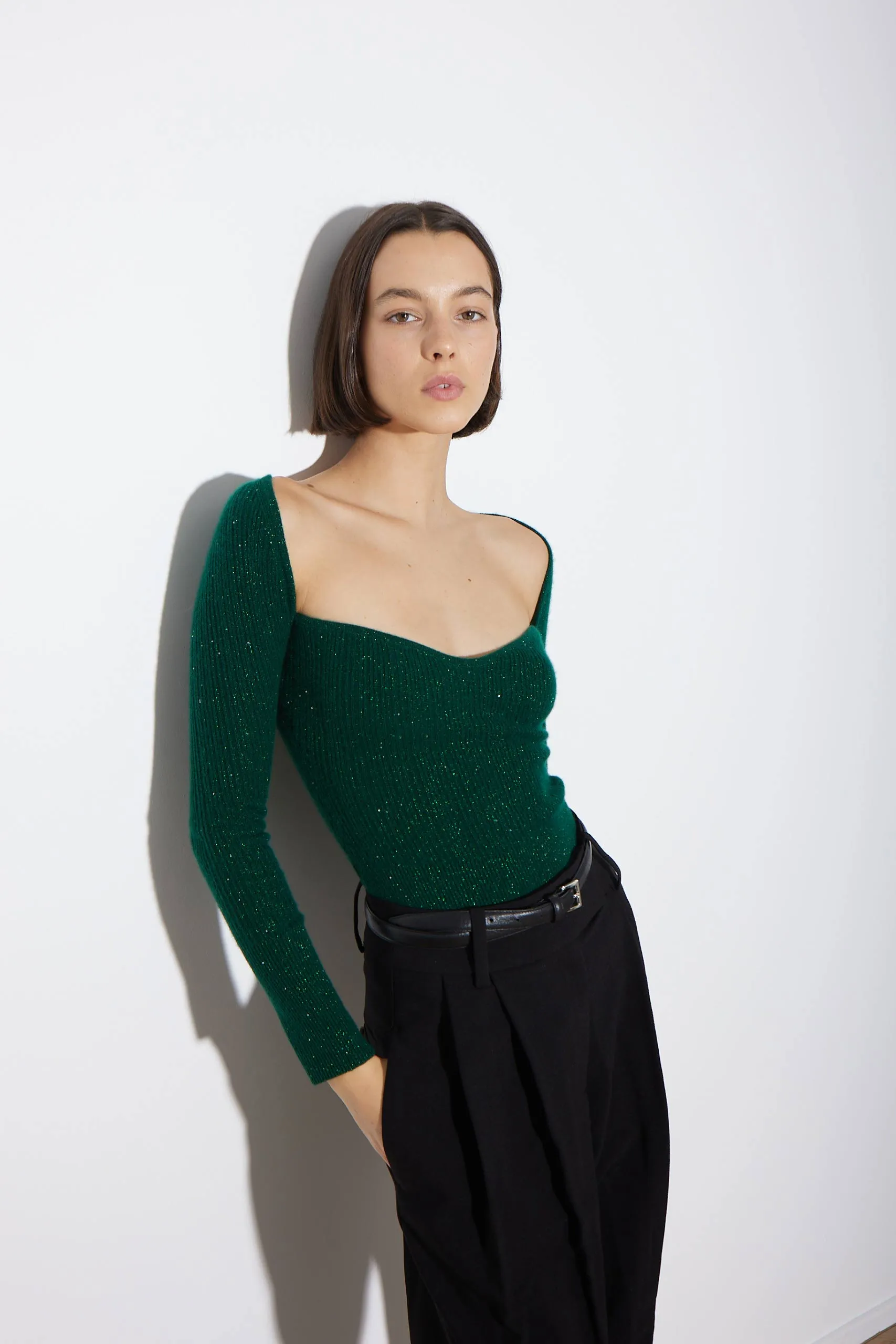 ARLO TOP GREEN CASHMERE