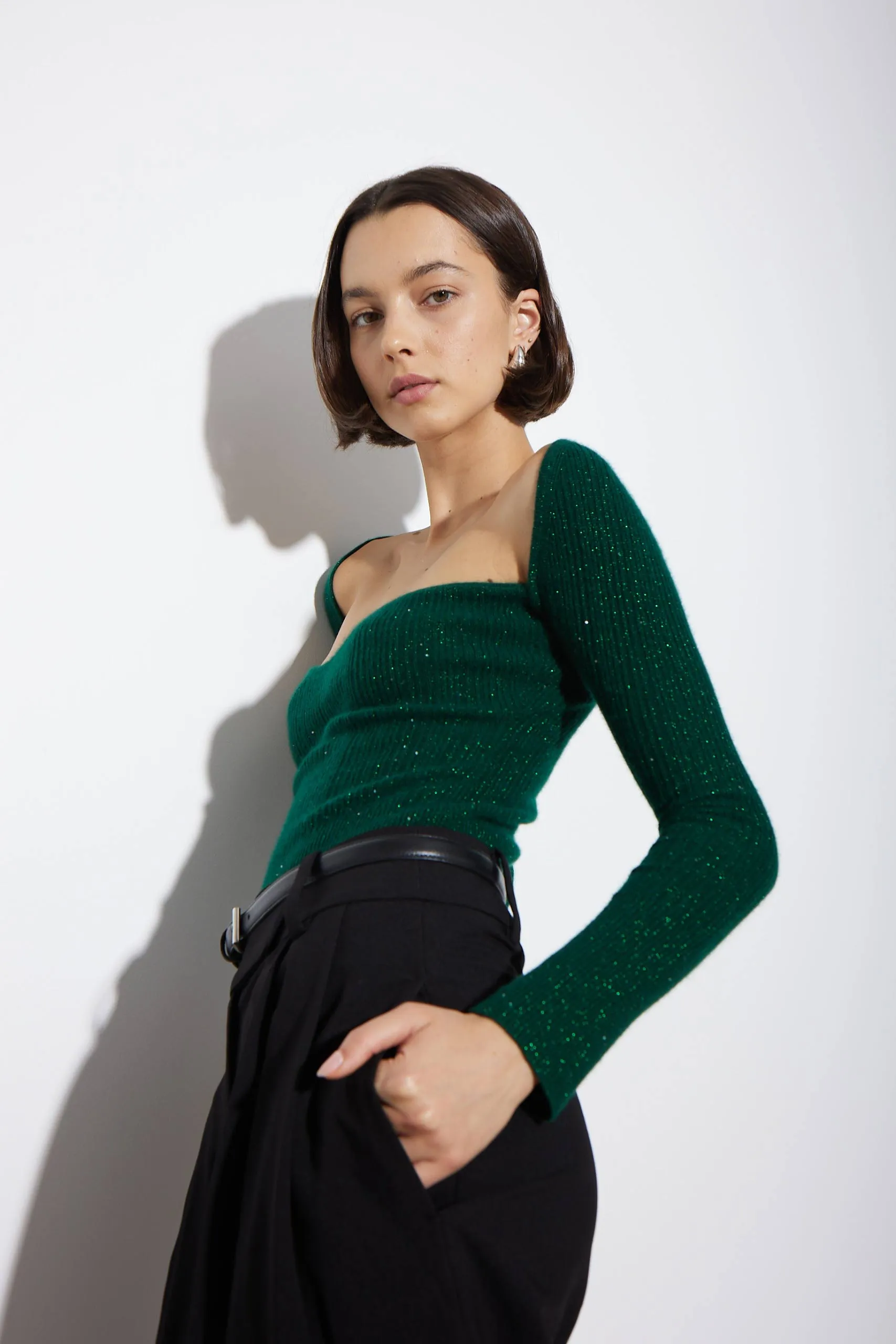 ARLO TOP GREEN CASHMERE