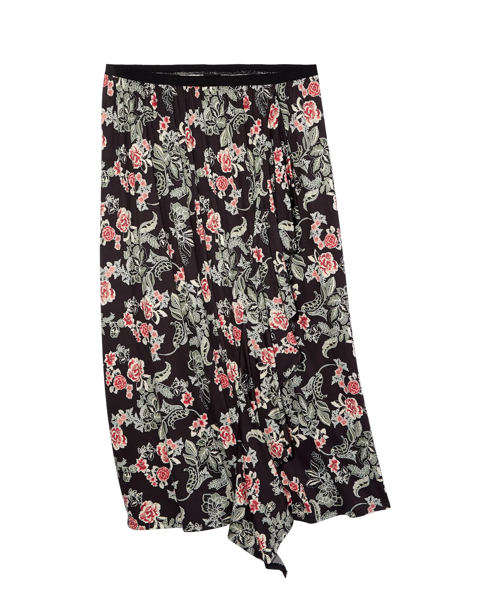 Artibonite River Midi Skirt | Black / Red