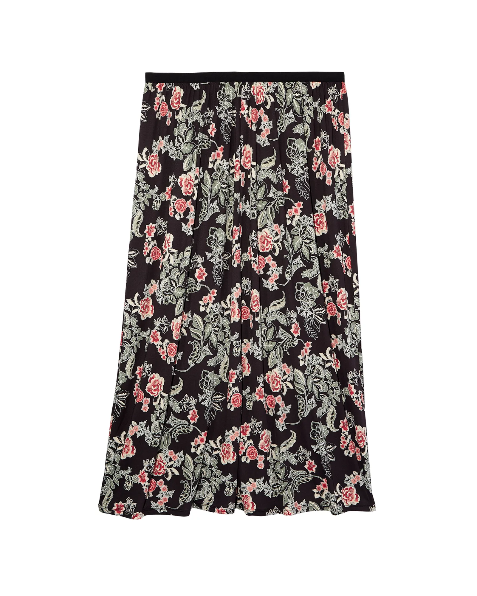 Artibonite River Midi Skirt | Black / Red