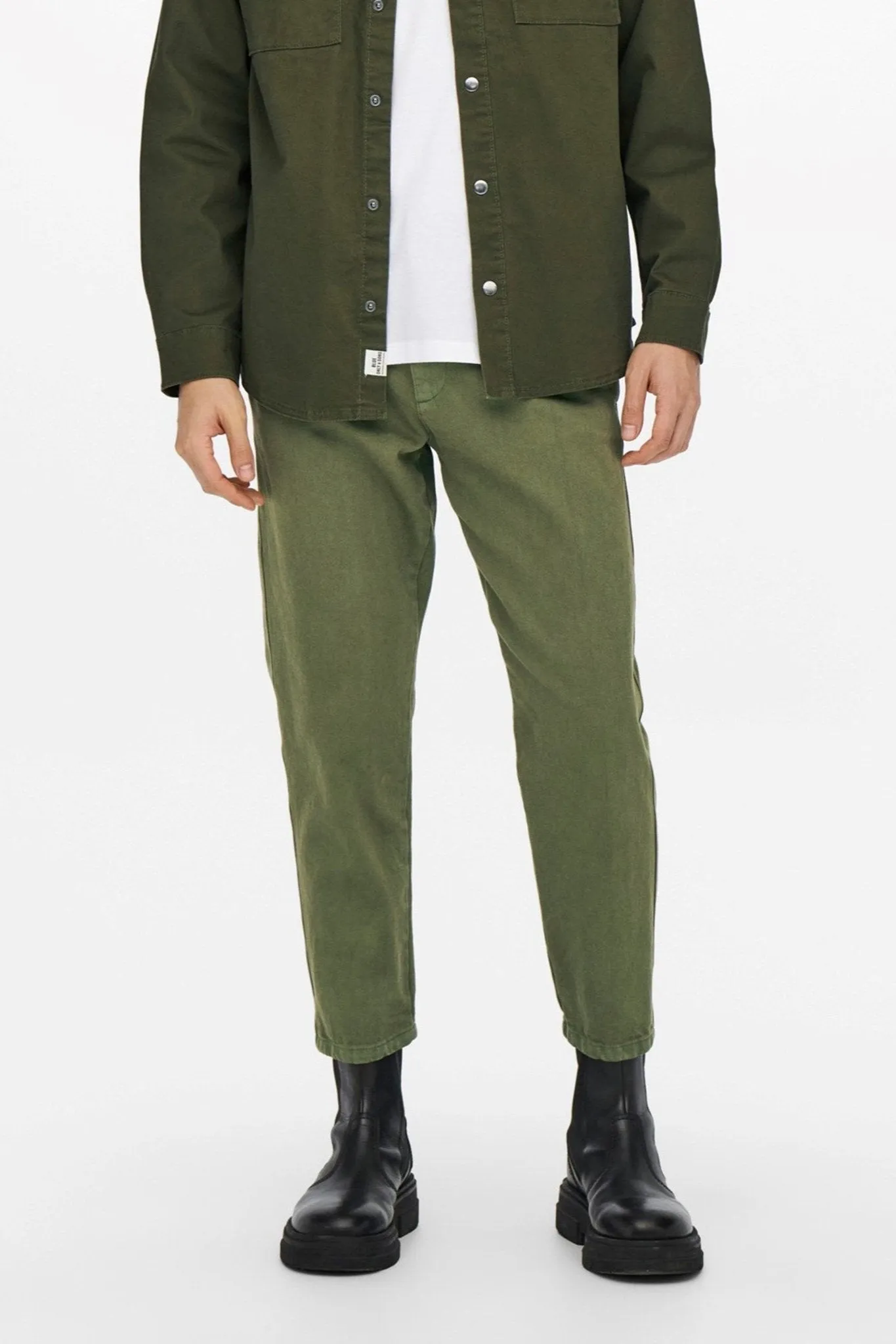 Avi Beam Chino Twill Pants - Olive Night