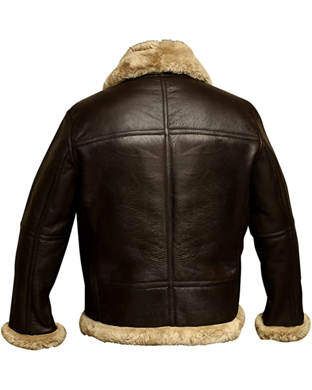 Aviator RAF Leather Jacket Men Brown Shearing Jacket