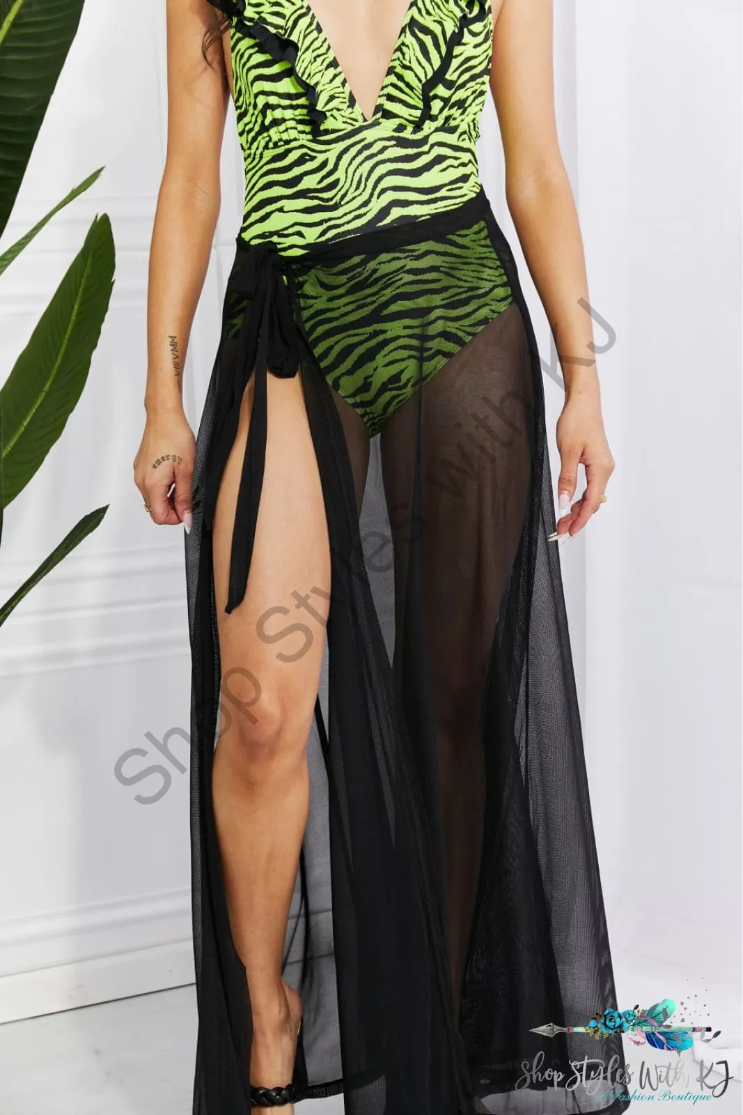 Beach Is My Runway Mesh Wrap Maxi Cover-Up Skirt