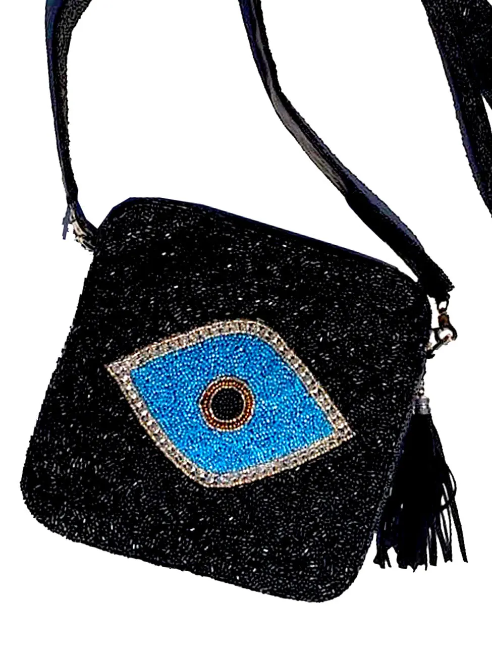 Beaded Square Camera Bag Crossbody