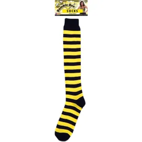 Bee Striped Socks, Black/Yellow, One-Size