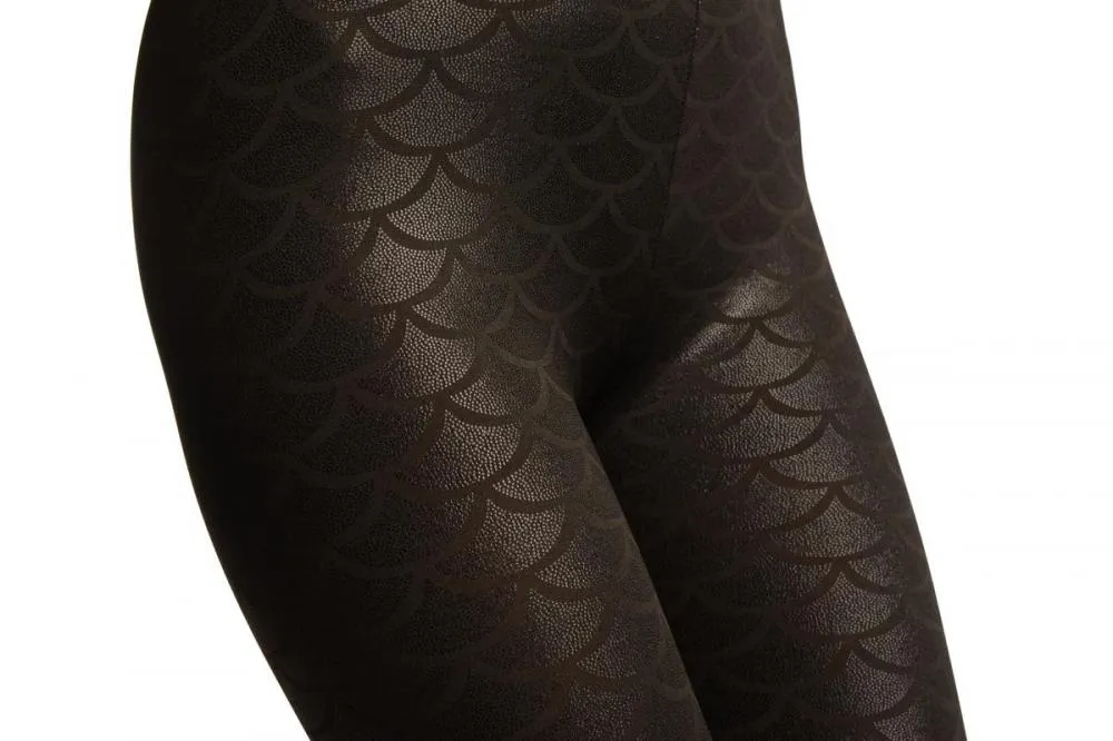 Black Shiny Mermaid Scales Leggings