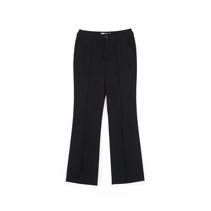 Black Slim-fit Bootcut Suit Pants