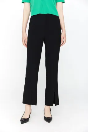 Black Slim-fit Bootcut Suit Pants