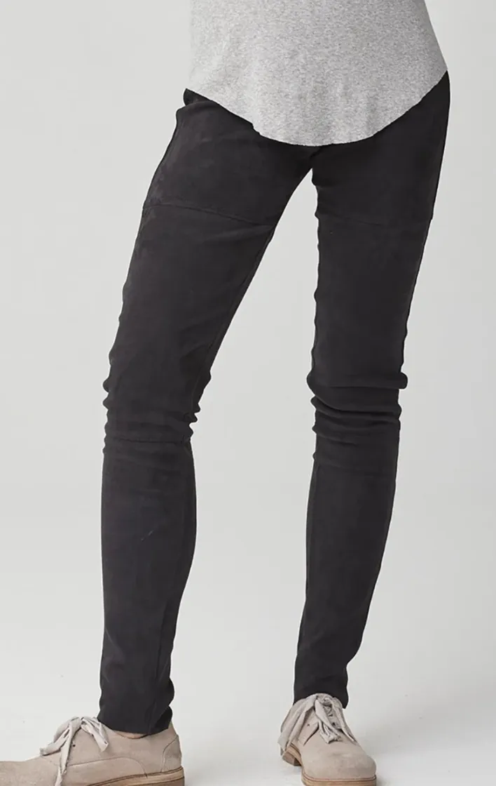 Black Suede Leggings