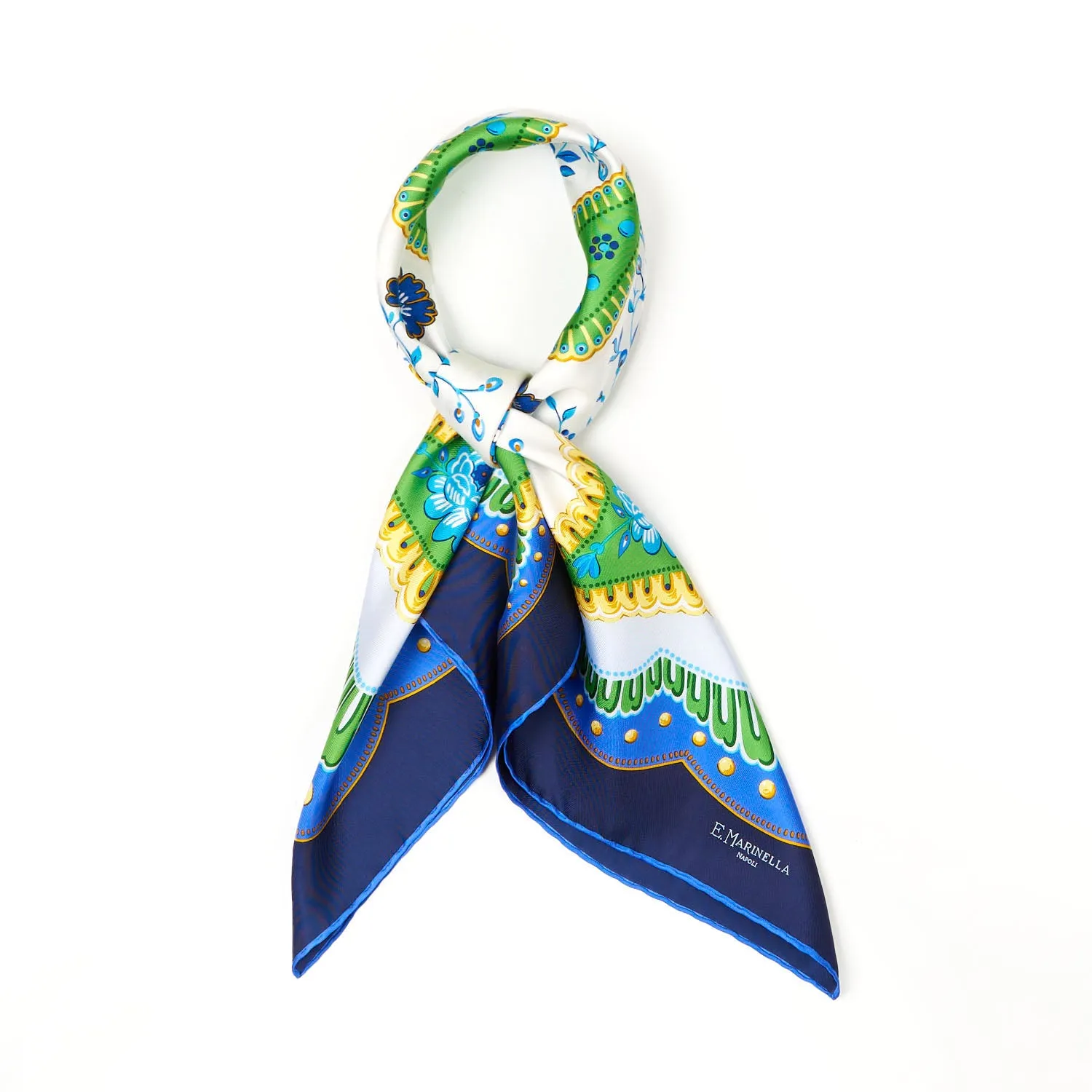 BLUE SILK SCARF 90