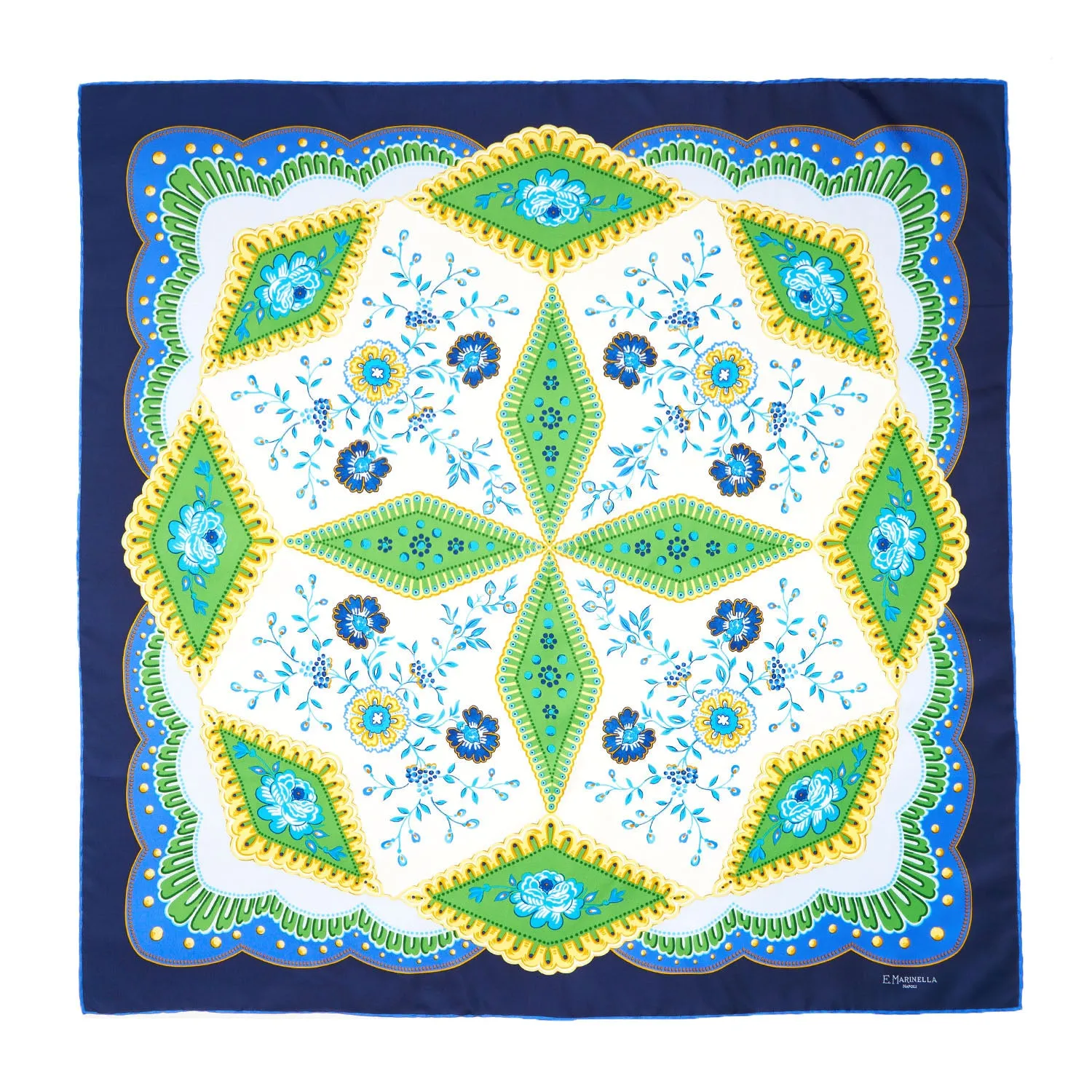 BLUE SILK SCARF 90