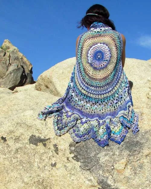 Bohemian Crocheted Circular Vest Pattern