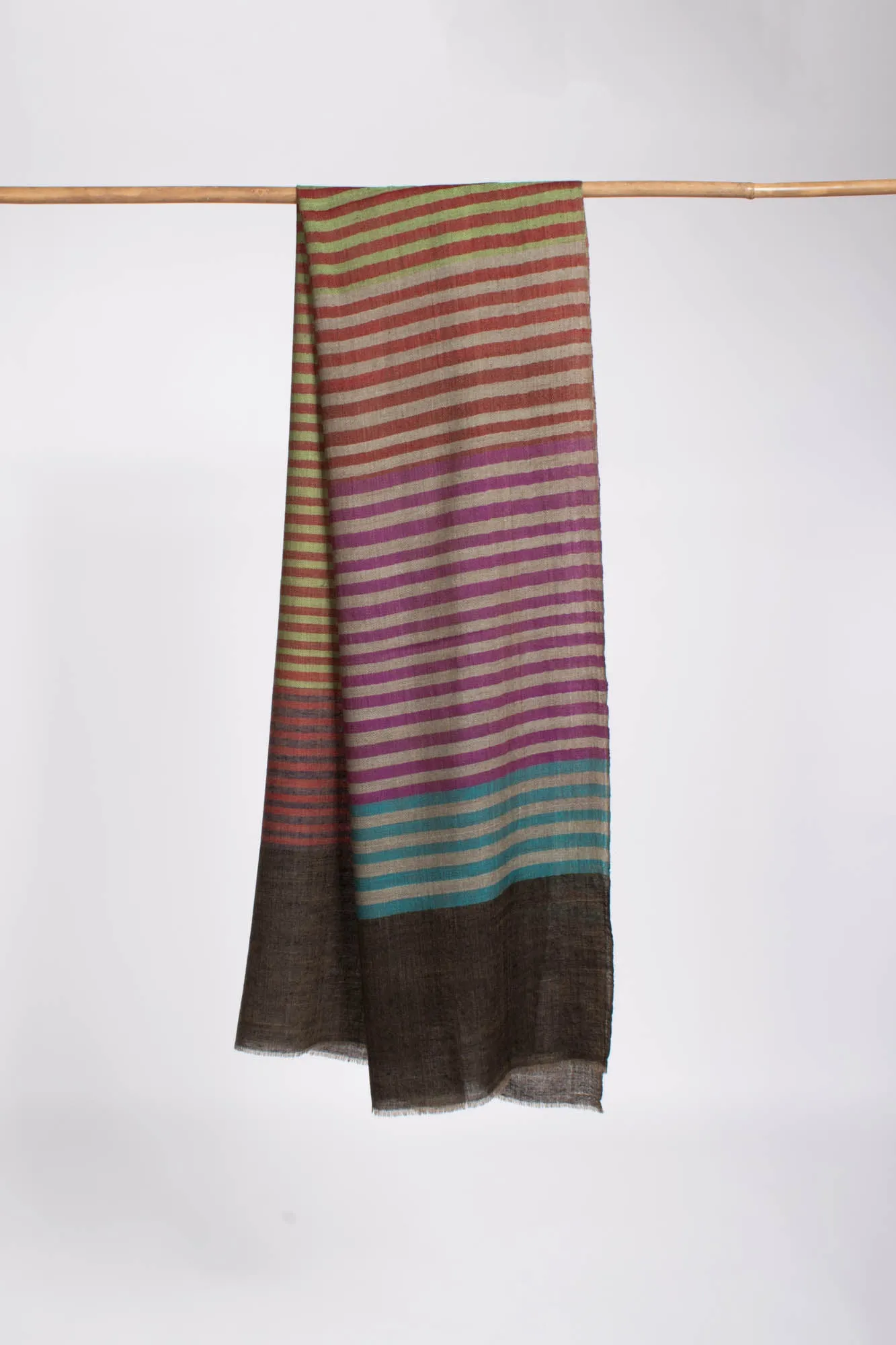 Boho Chic Handloomed Multi Colors Cashmere Pashmina Scarf - MATLOCK