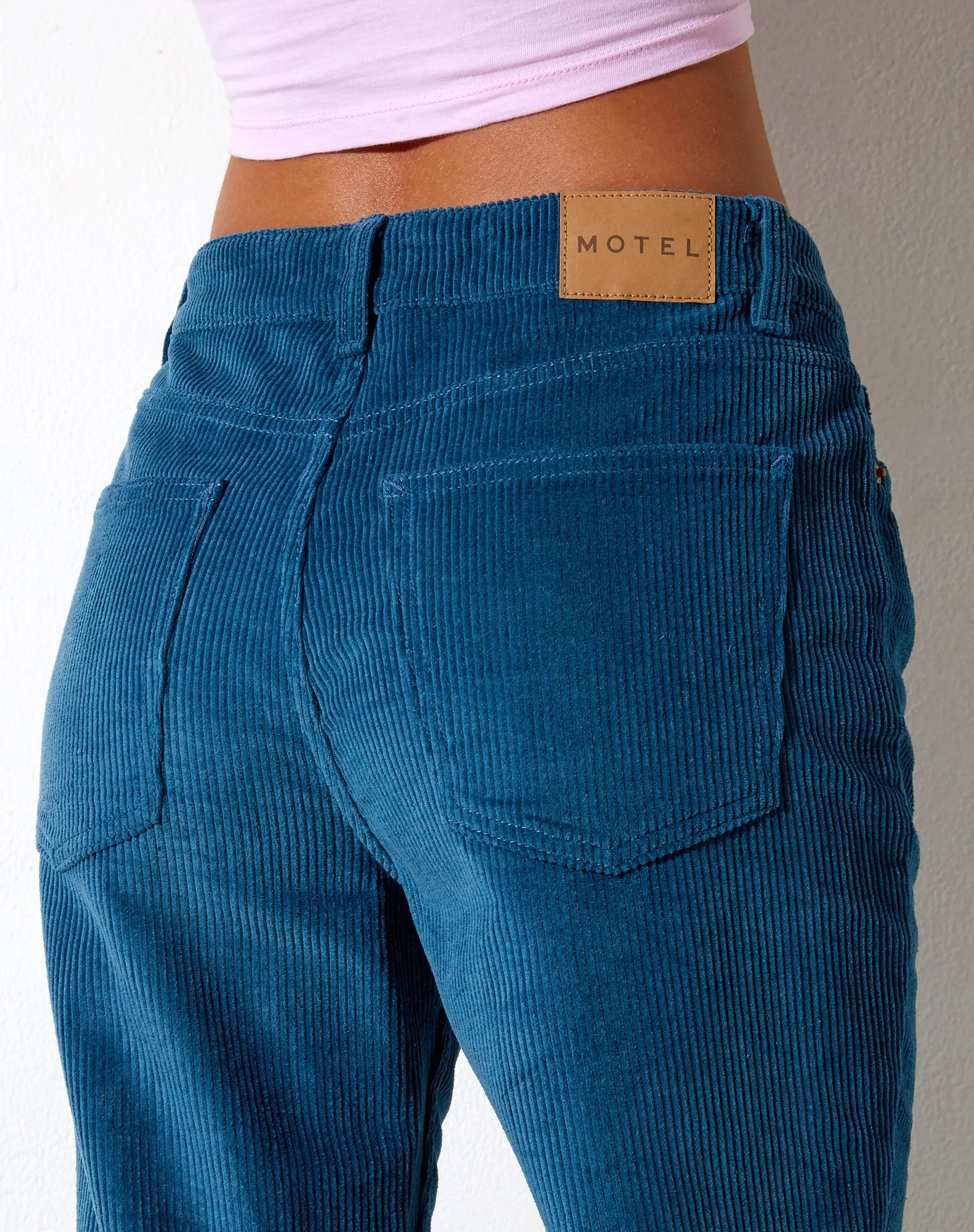 Bootleg Jeans in Cord Blue