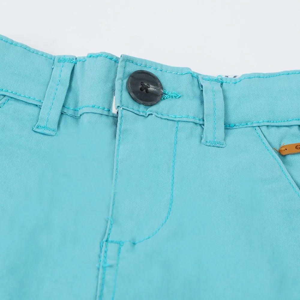 Boys Chino Cotton Pant - Cyan