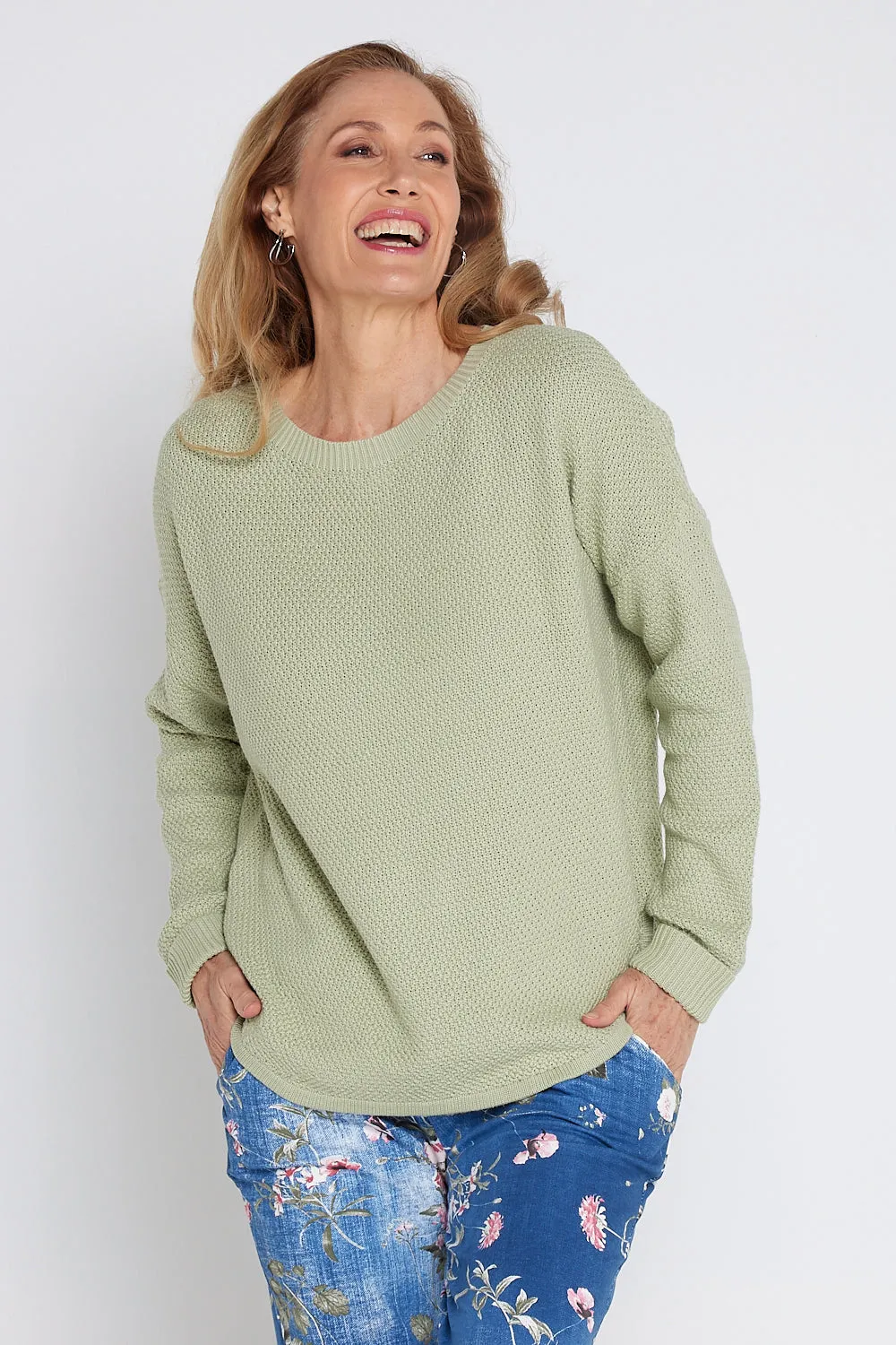 Brenda Waffle Knit - Sage