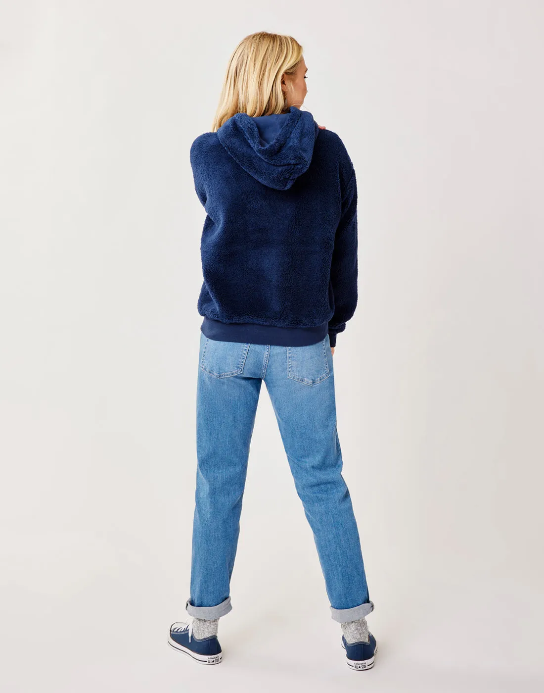 Brie Sherpa Hoodie: Navy