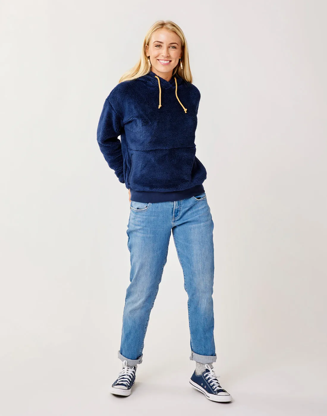 Brie Sherpa Hoodie: Navy