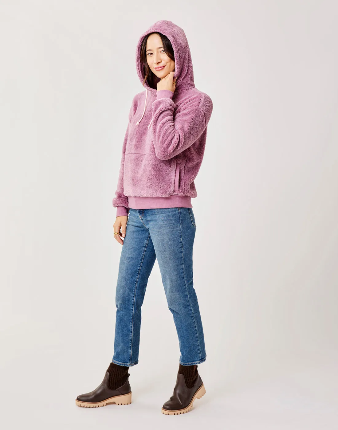 Brie Sherpa Hoodie: Orchid