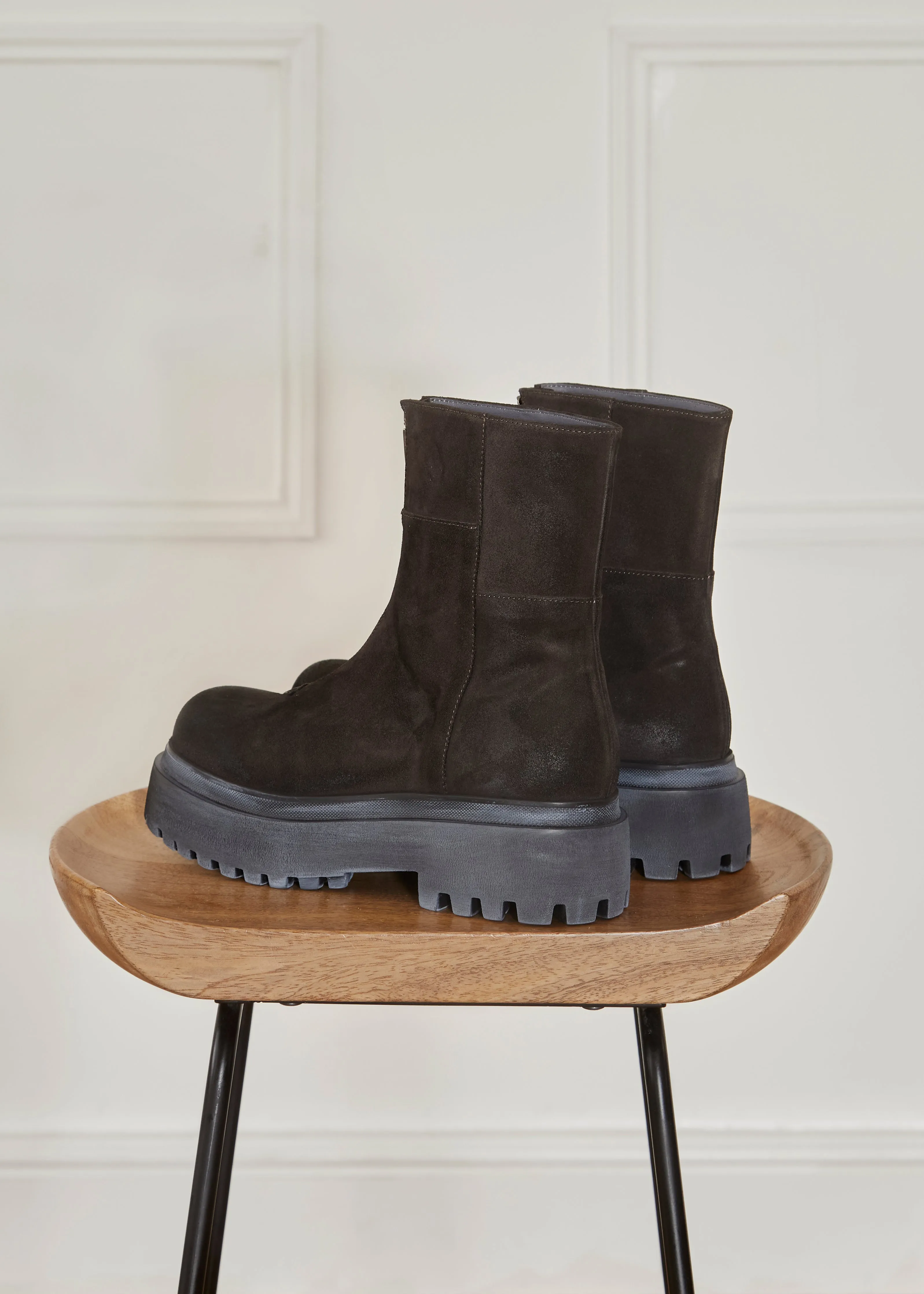 Browns Suede Zip Front Boot