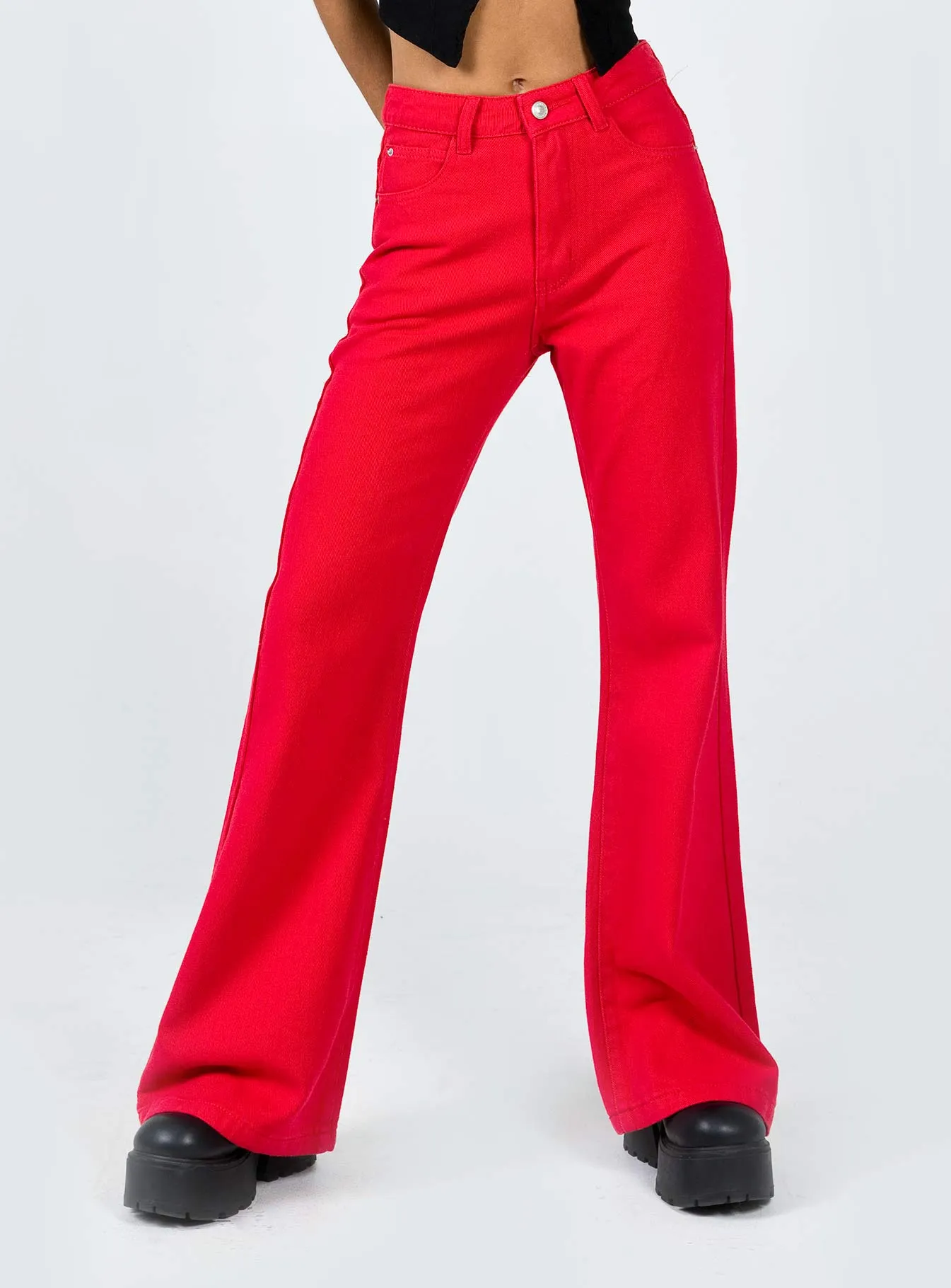 Cabarita Lounge Denim Jeans Red