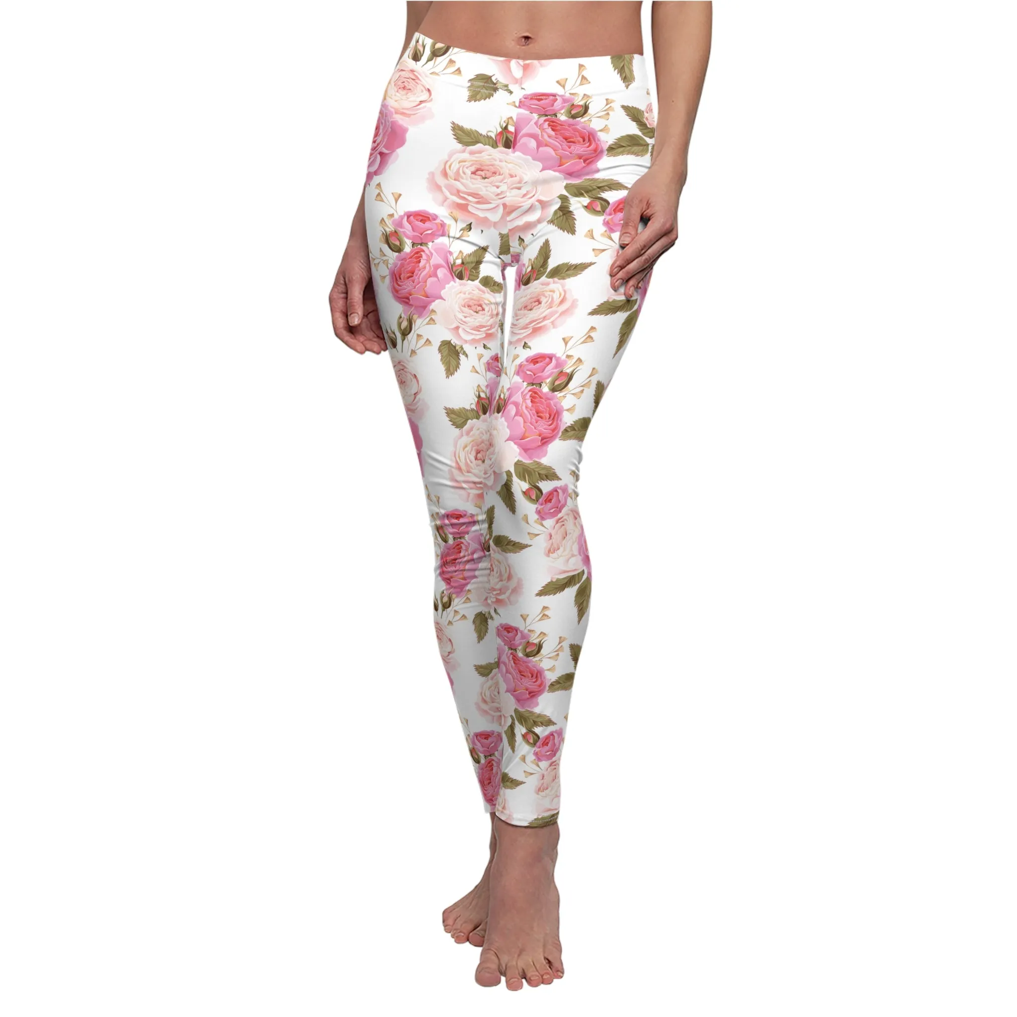 Cabbage Rose Floral Soft Touch Leggings