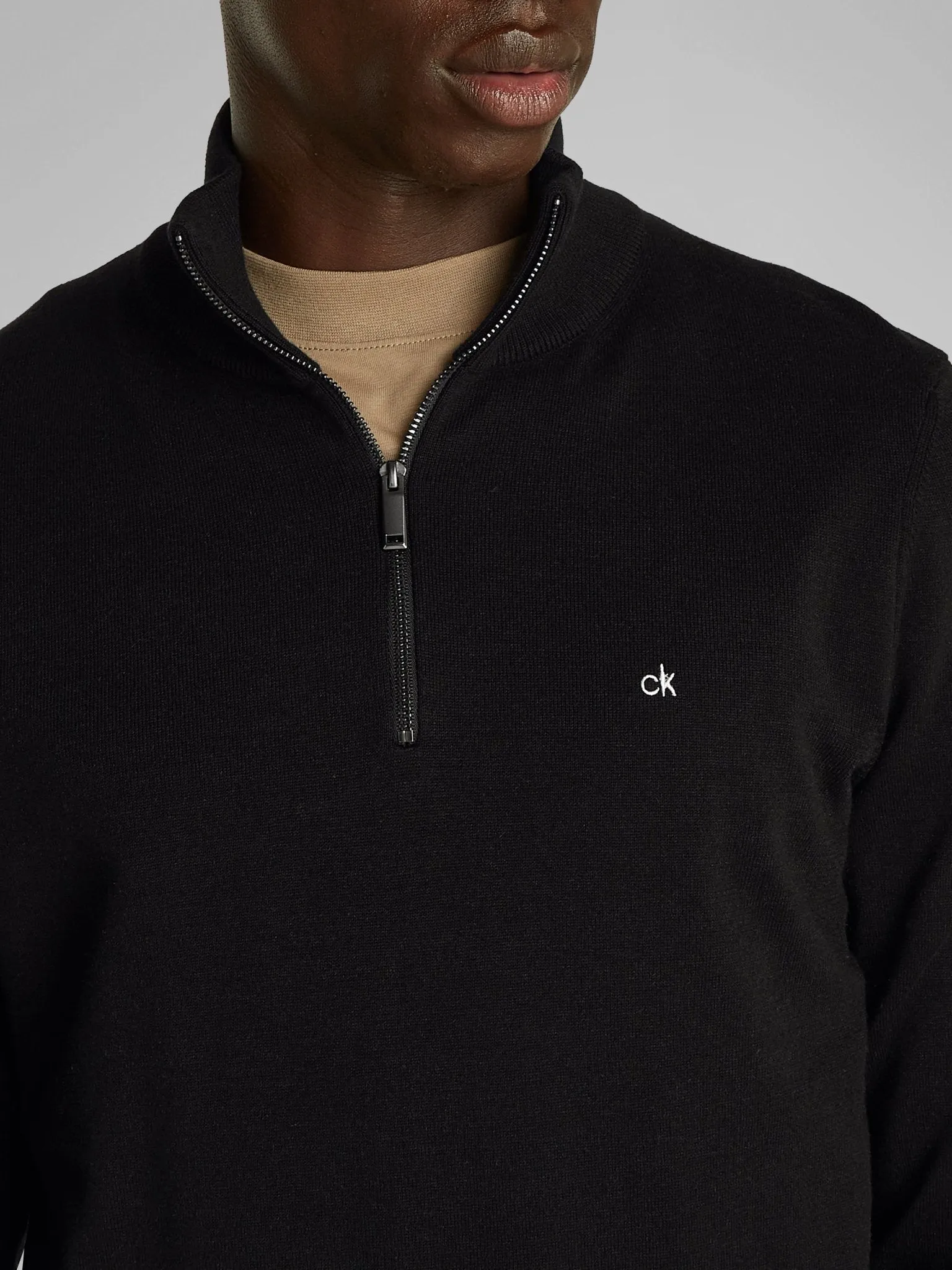 Calvin Klein Cotton Silk Quarter Zip Jumper