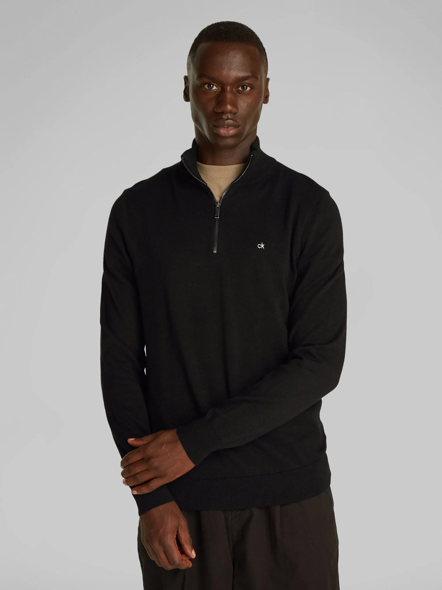 Calvin Klein Cotton Silk Quarter Zip Jumper