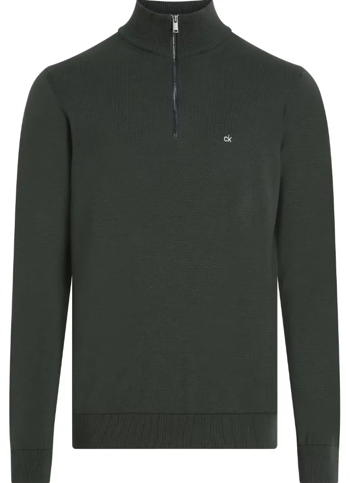 Calvin Klein Cotton Silk Quarter Zip Jumper