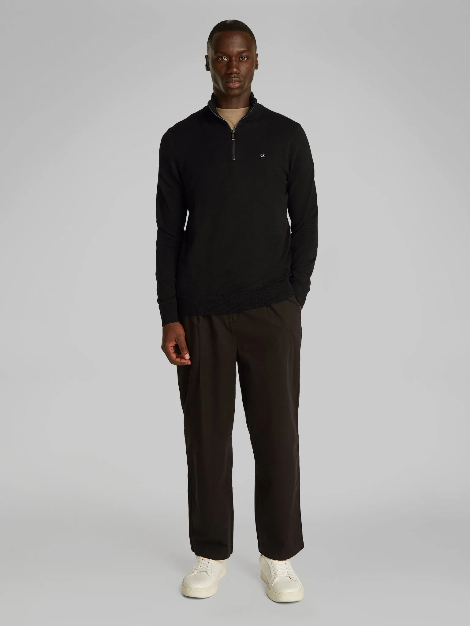 Calvin Klein Cotton Silk Quarter Zip Jumper