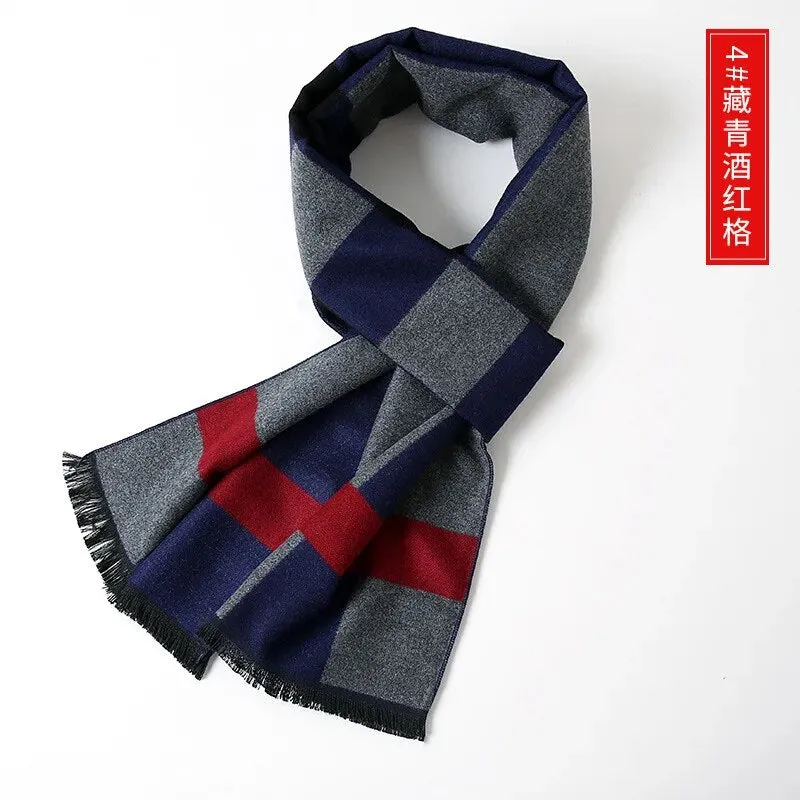 Cashmere Scarf for Men Warm Neck Scarfs Male Business Scarves Long Pashmina Christmas Gifts