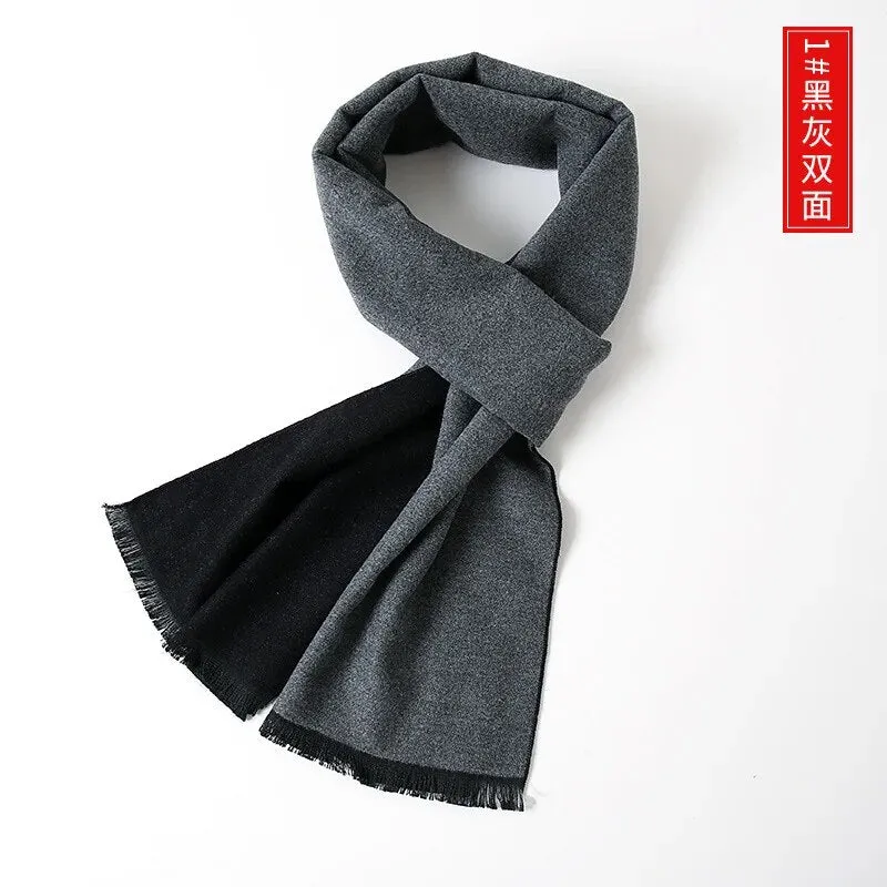 Cashmere Scarf for Men Warm Neck Scarfs Male Business Scarves Long Pashmina Christmas Gifts