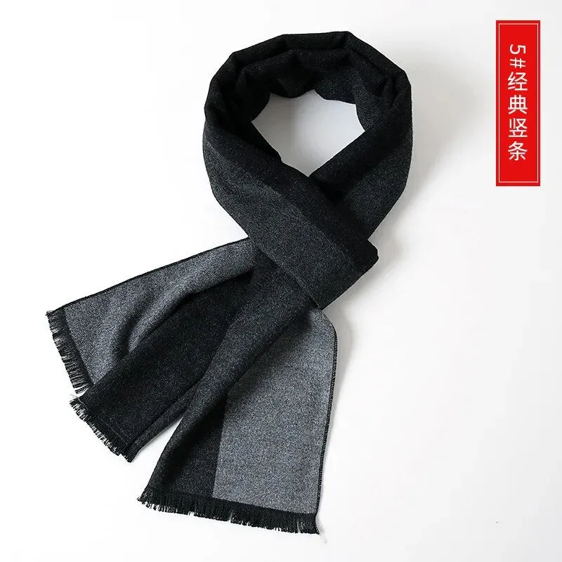 Cashmere Scarf for Men Warm Neck Scarfs Male Business Scarves Long Pashmina Christmas Gifts