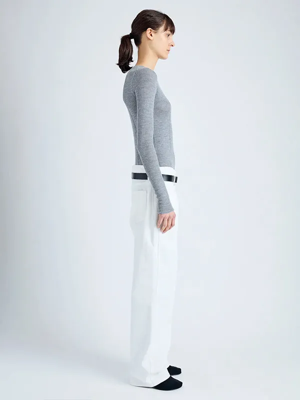 Cassidy Sweater in Light Grey Melange