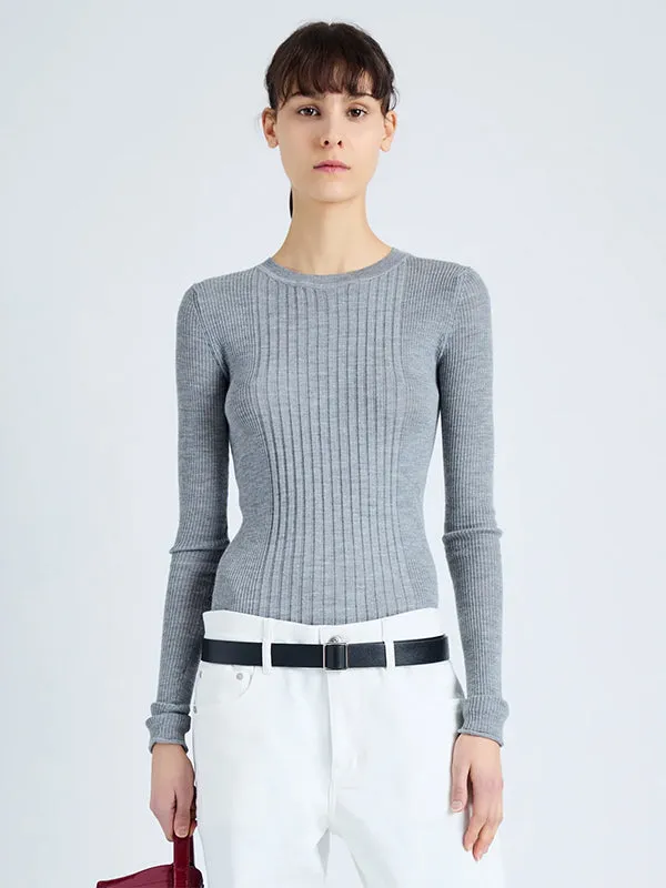 Cassidy Sweater in Light Grey Melange