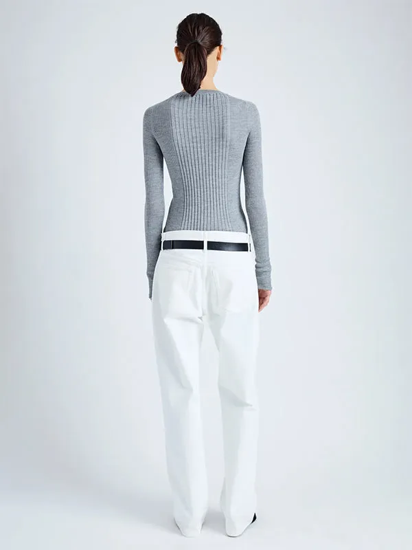 Cassidy Sweater in Light Grey Melange