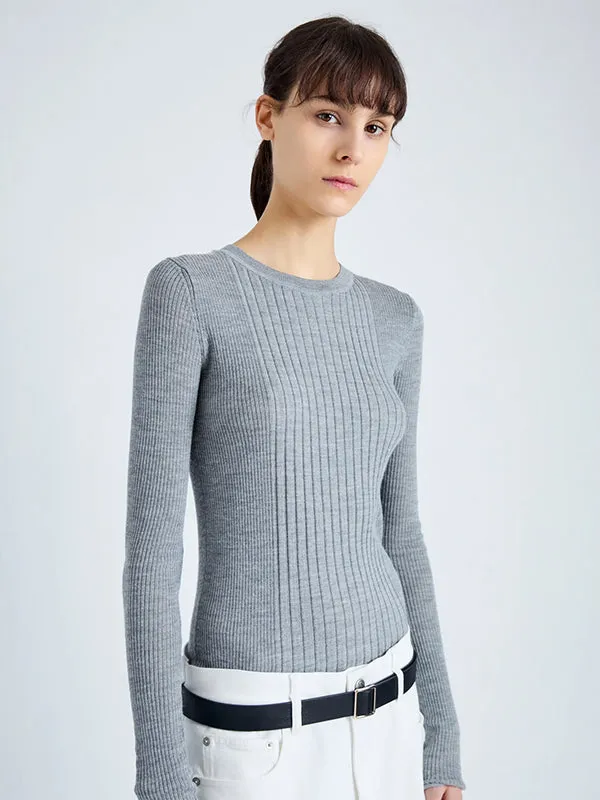 Cassidy Sweater in Light Grey Melange