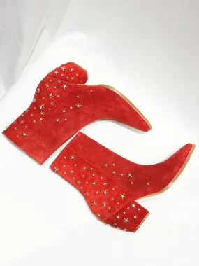 Caty Ankle Star Boot - Red