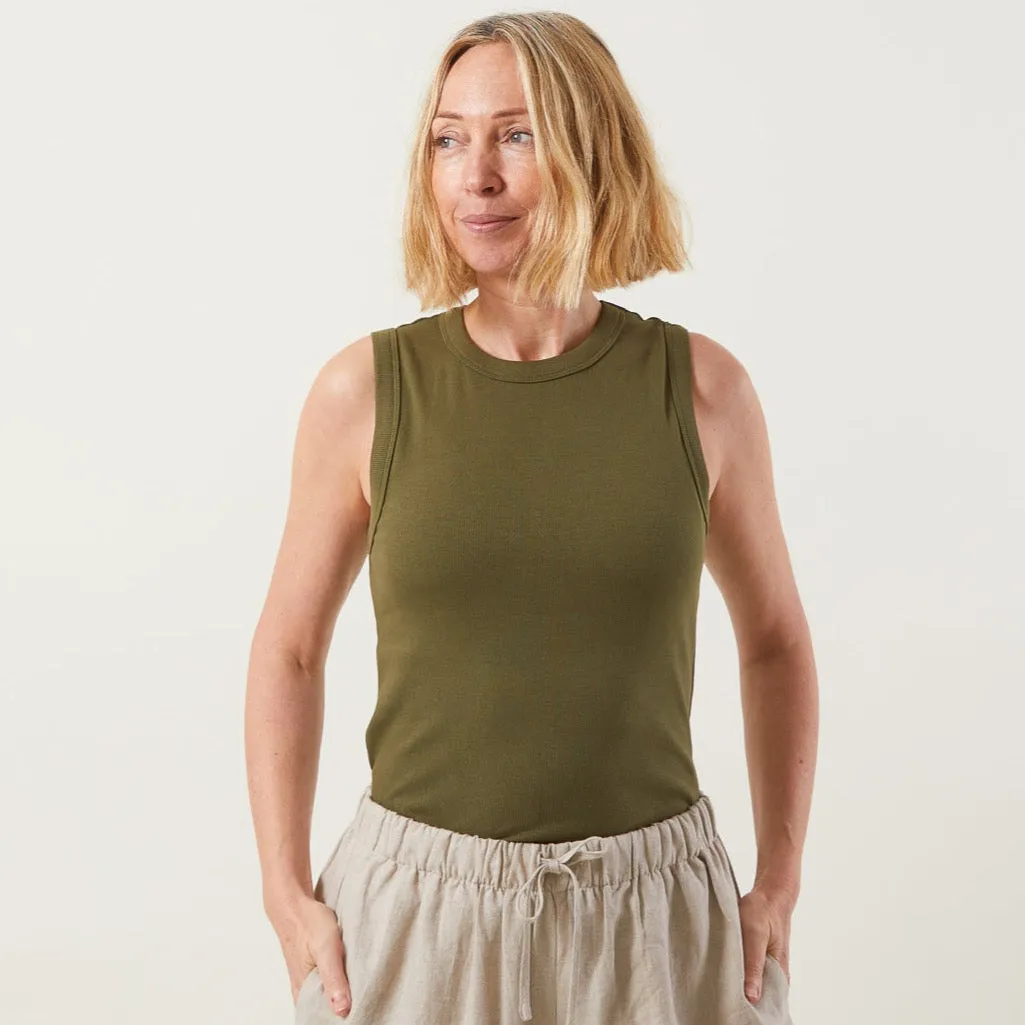 Chalk - Ellen Ribbed Vest Khaki