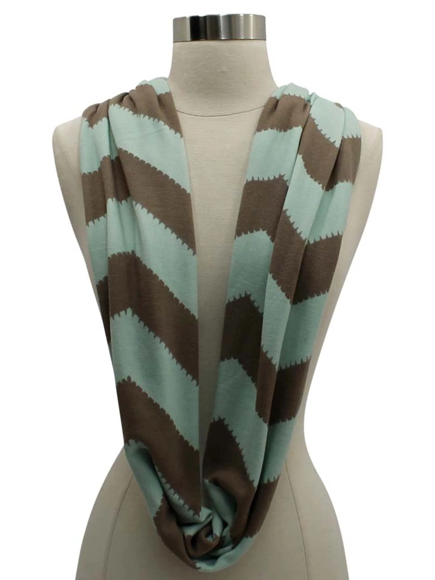 Chevron Jersey Knit Infinity Scarf