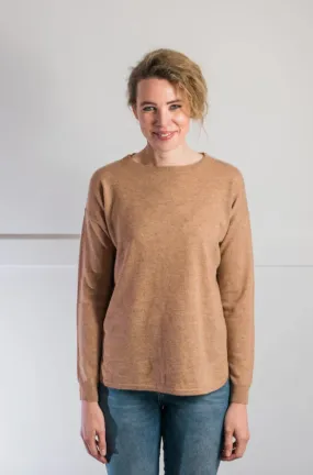 CINNAMON SWING JUMPER WITH BROWN PATCHES m