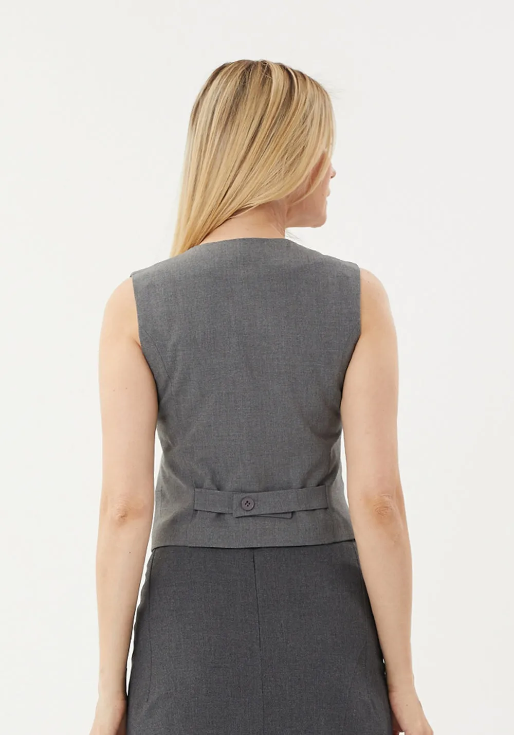 Classic Button-Up Vest with Pocket Detail